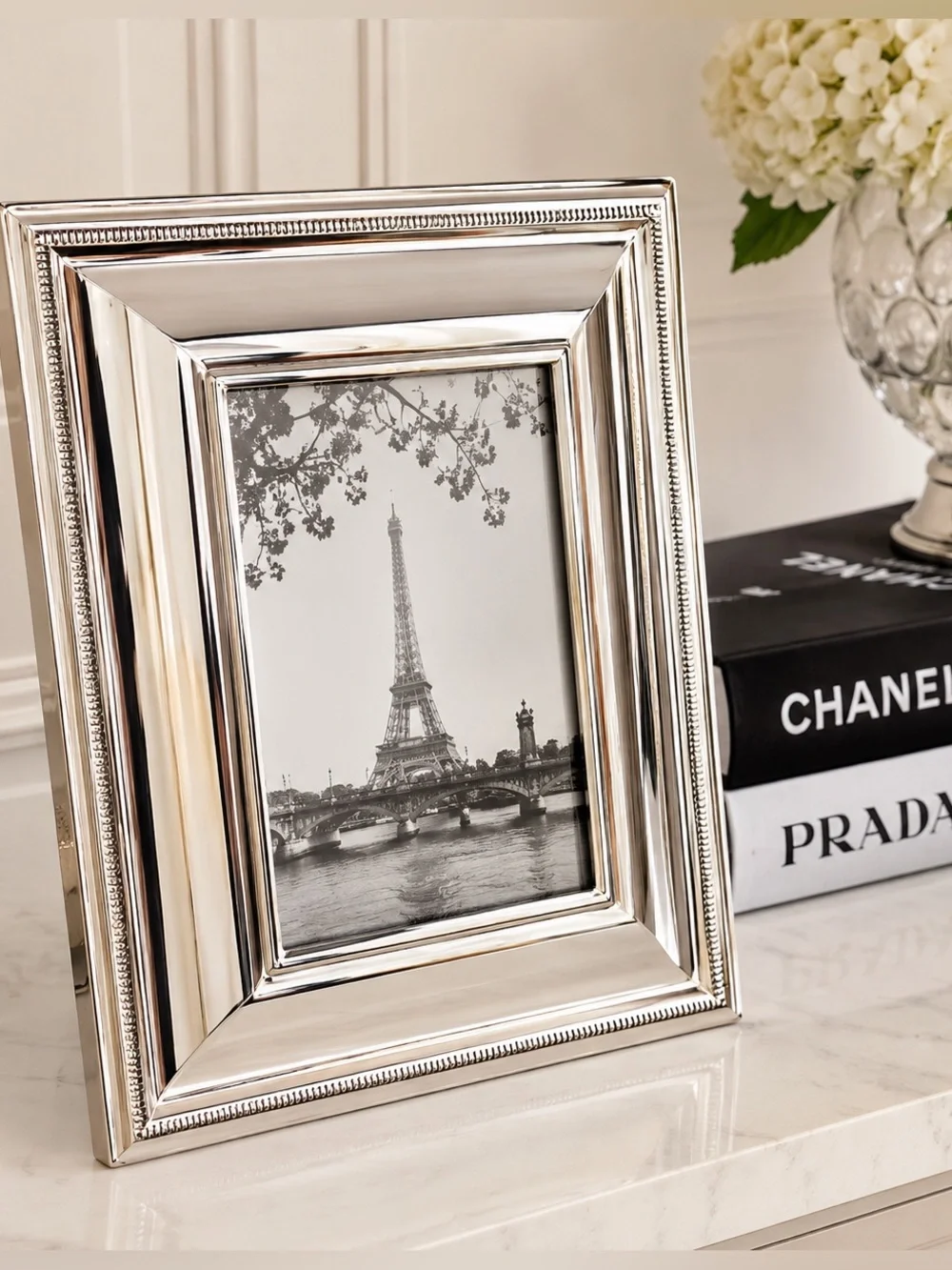 Pottery Barn Silver Beaded Photo Frame